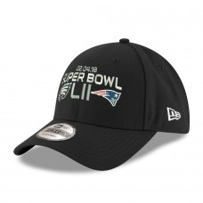 Men's New England Patriots vs. Philadelphia Eagles New Era Black Super Bowl LII Dueling Replica 9FORTY Adjustable Hat 3040195